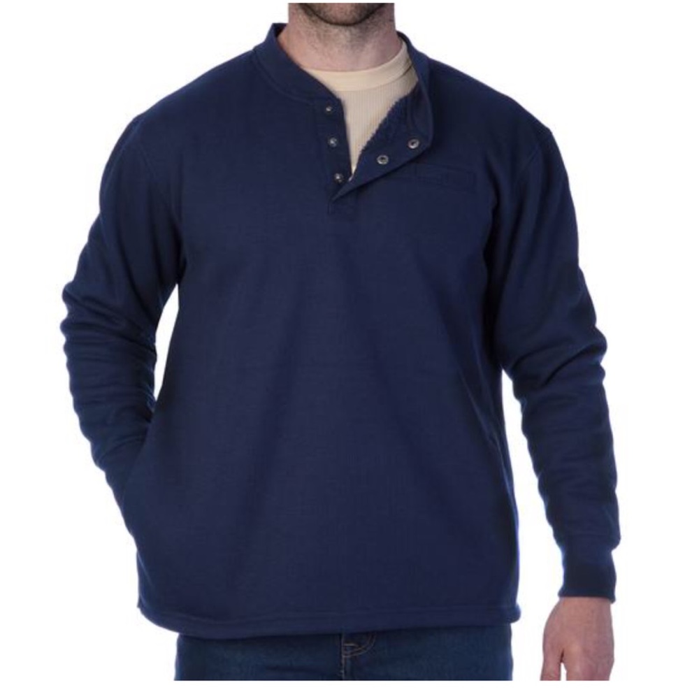 Smith’s Sherpa-Bonded Thermal Knit Henley Pullover